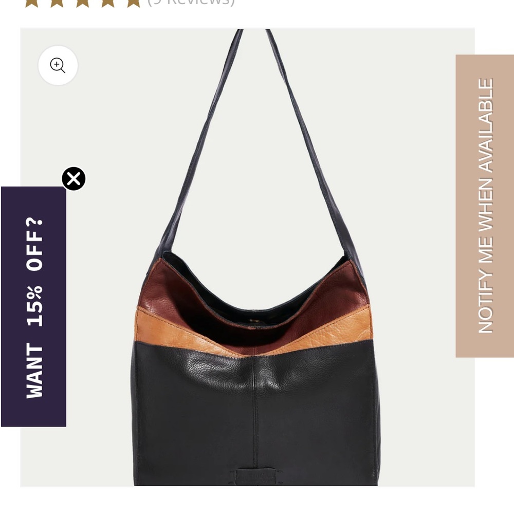NWT American Leather Lincoln Hobo Handbag